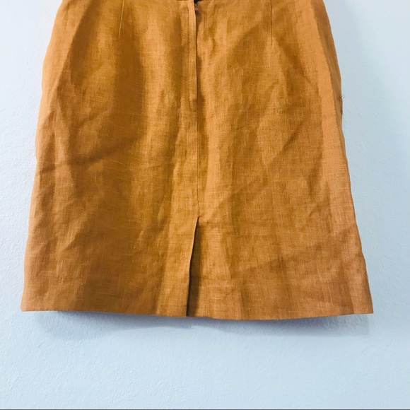 Lily Chao Couture Tan Linen Skirt 16 - Picture 5 of 9